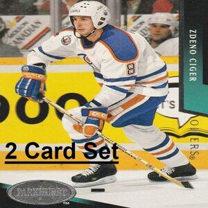 Zdeno Ciger Edmonton Oilers NHL Hockey Card Collection - 2 Card Set